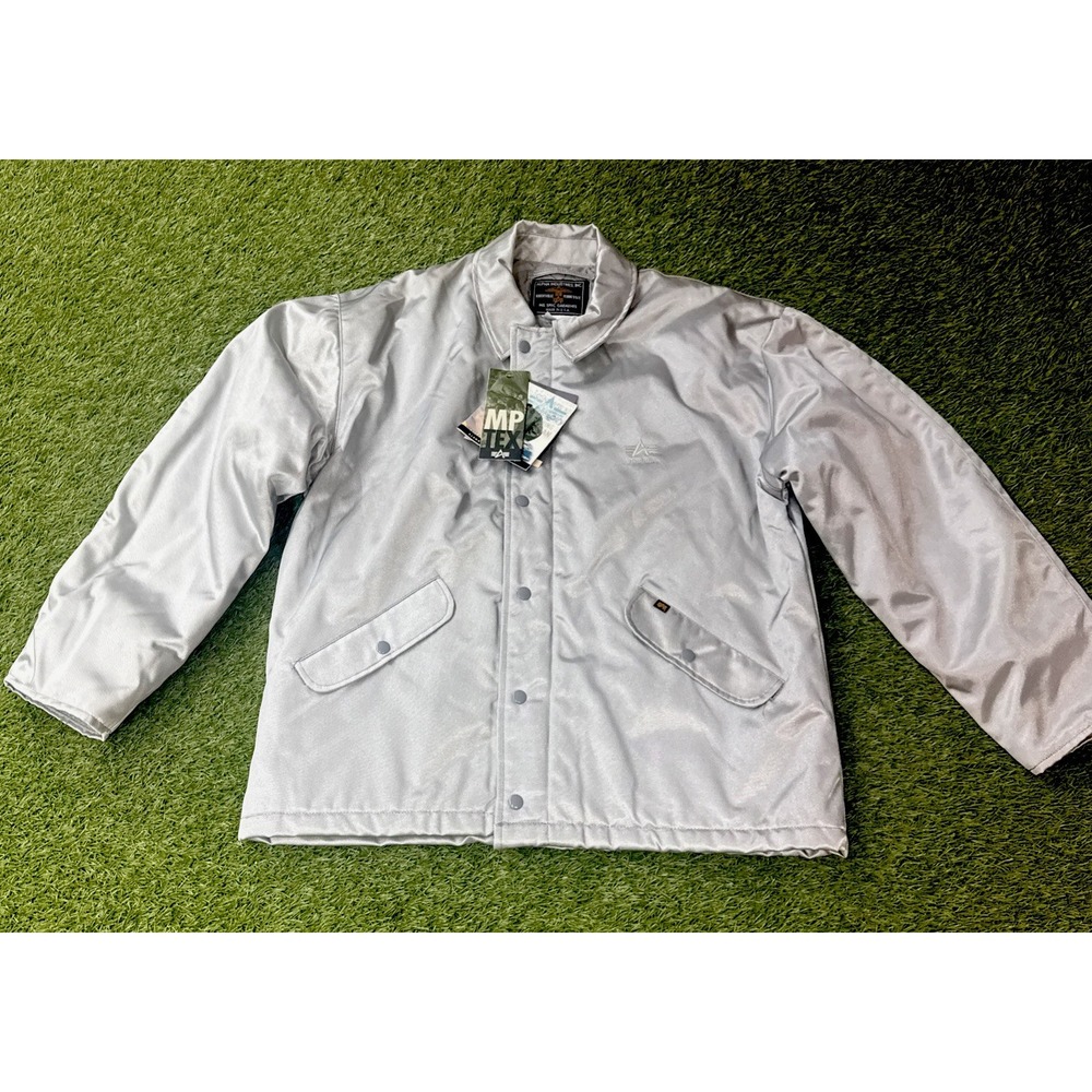 Alpha Industries Silver WI-96 MP-Tex Mil-Spec Jacket Made In USA Vtg 1996 New XL